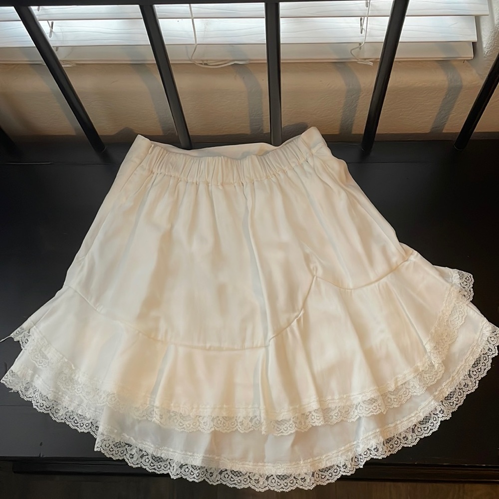 White Lace A-Line Mini Skirt
